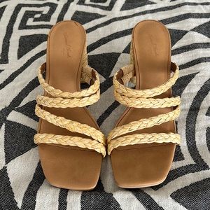 Braided strappy heeled sandal
